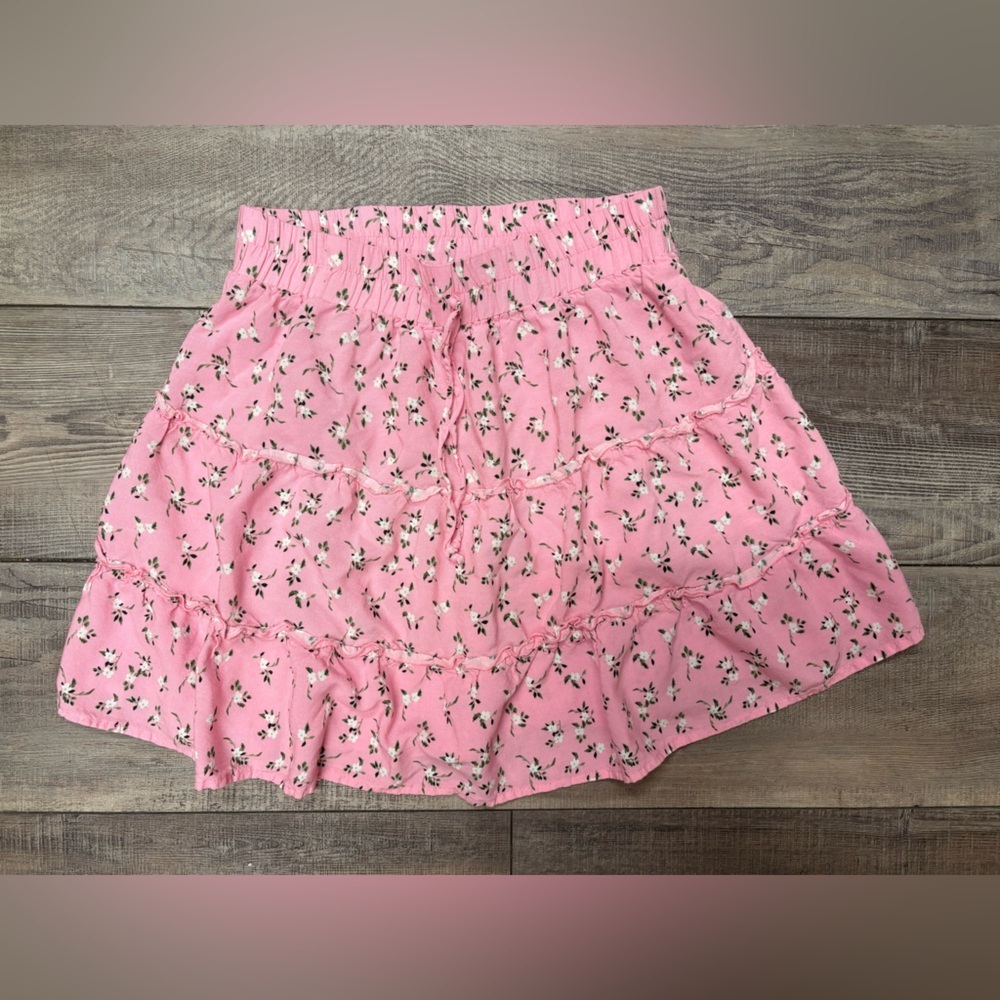 Ardene - Pink Floral Ruffle Skirt Women’s SM